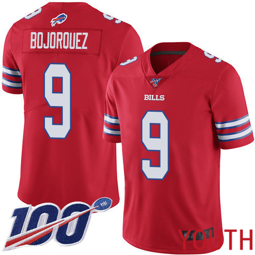 Youth Buffalo Bills 9 Corey Bojorquez Limited Red Rush Vapor Untouchable 100th Season NFL Jersey
